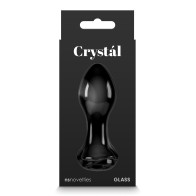 Butt Plug Crystal Rose Negro