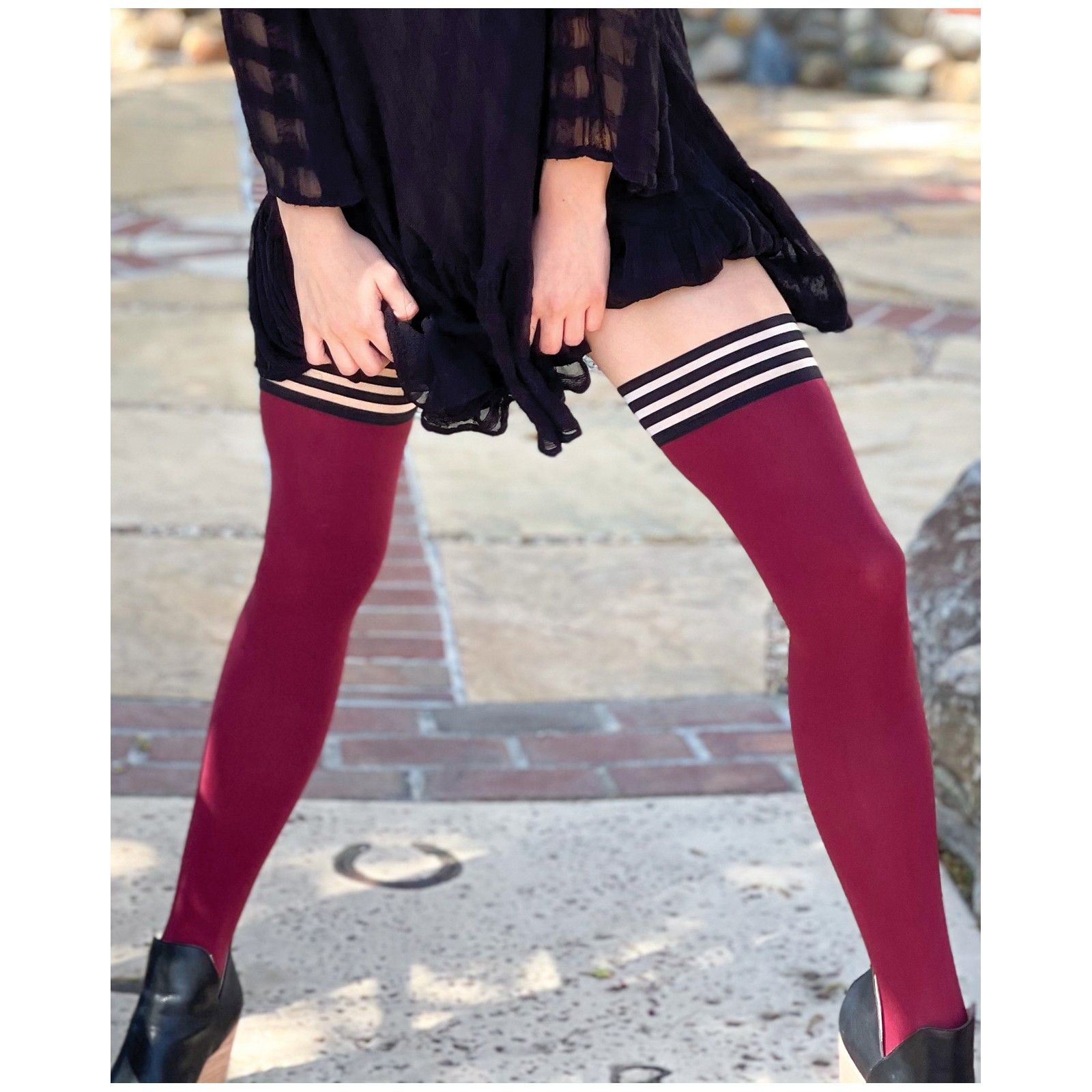 Kixies Heather Opaque Thigh High Tights