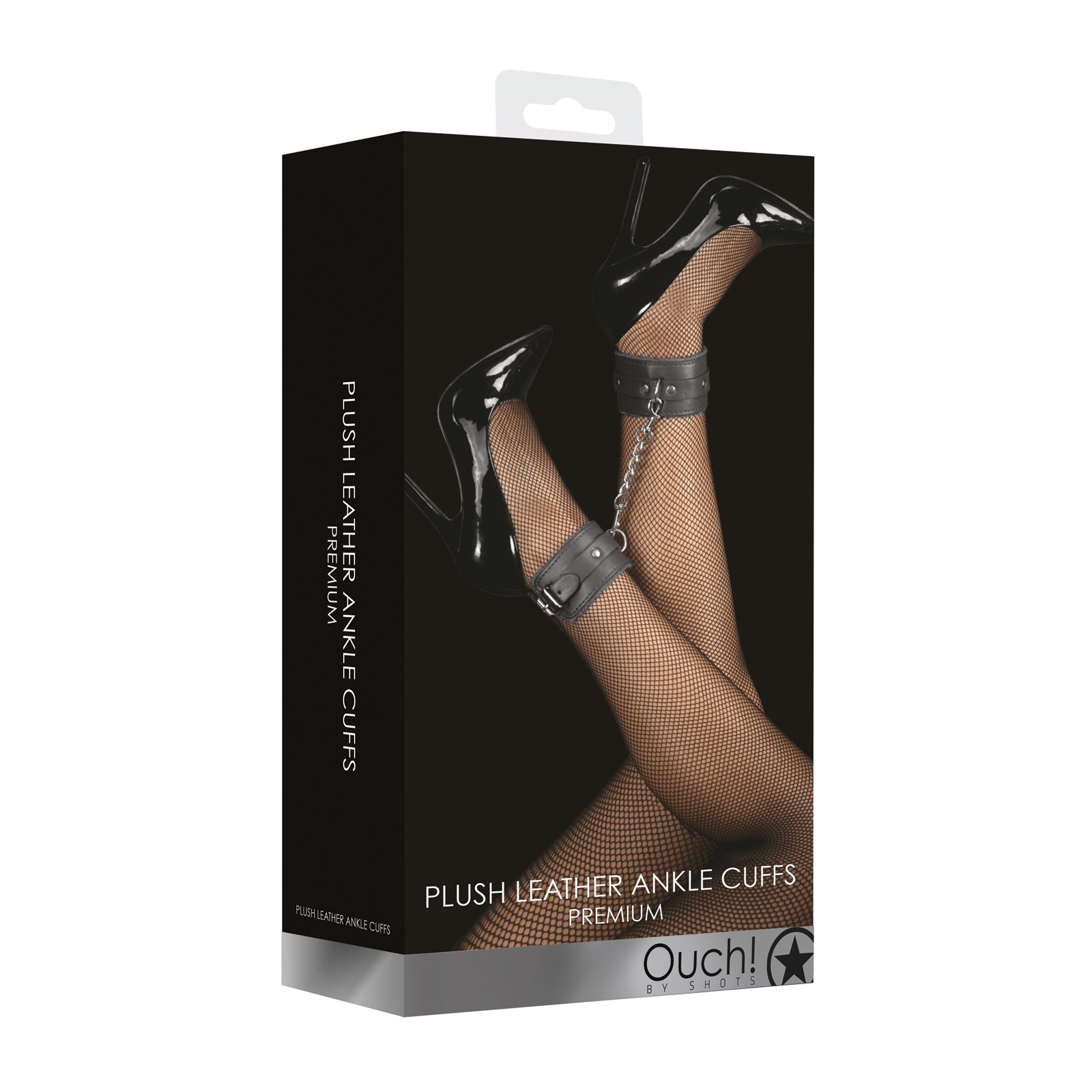 Shots Ouch Plush Leather Ankle Cuffs Black