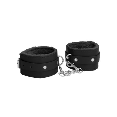 Shots Ouch Plush Leather Ankle Cuffs Black