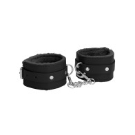 Shots Ouch Plush Leather Ankle Cuffs Black