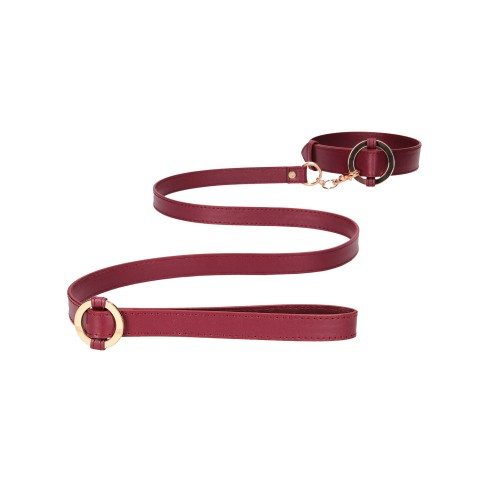 Shots Ouch Halo Collar with Leash - Burgundy