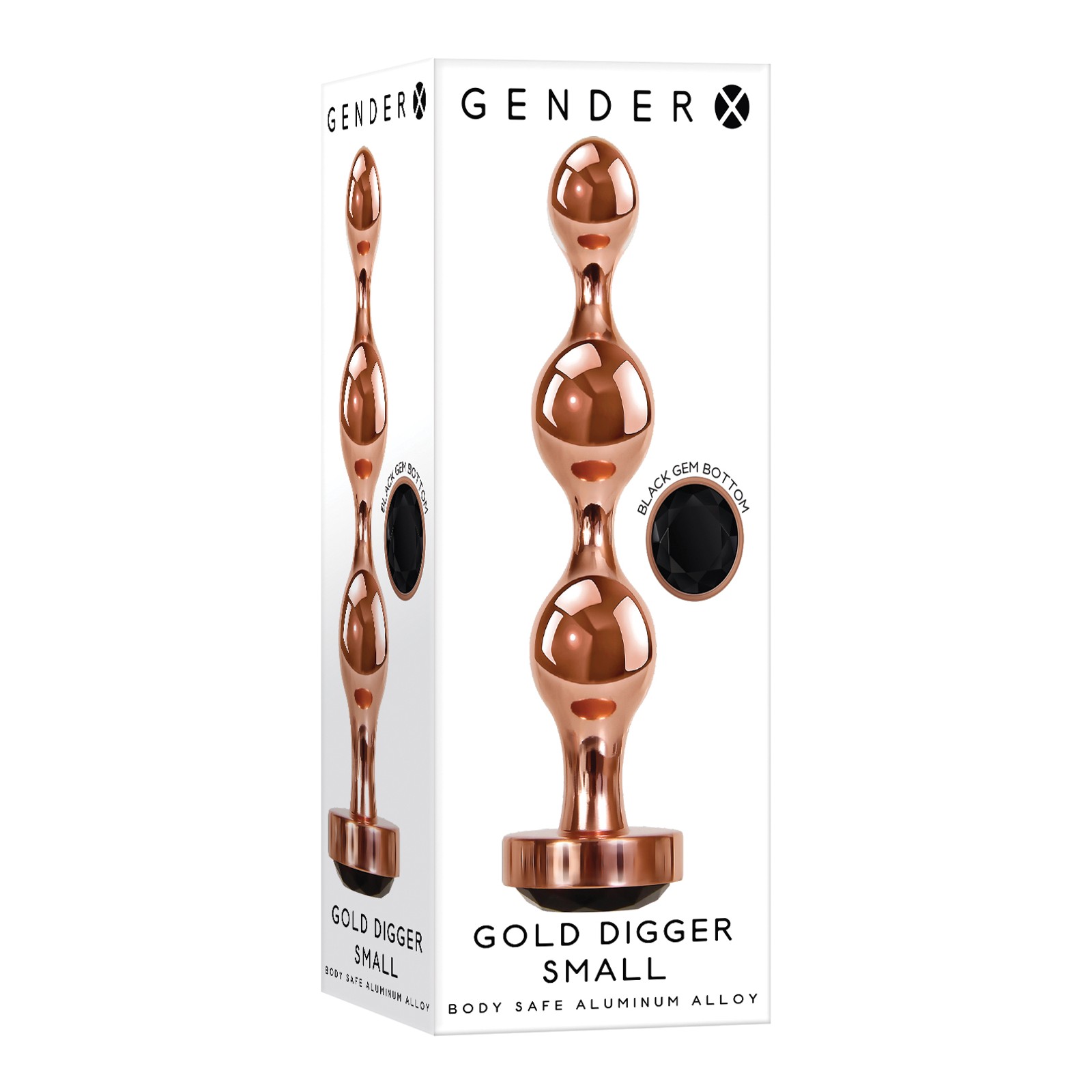 Gender X Gold Digger Pequeño Oro Rosa Negro Plug