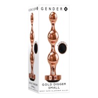 Gender X Gold Digger Pequeño Oro Rosa Negro Plug