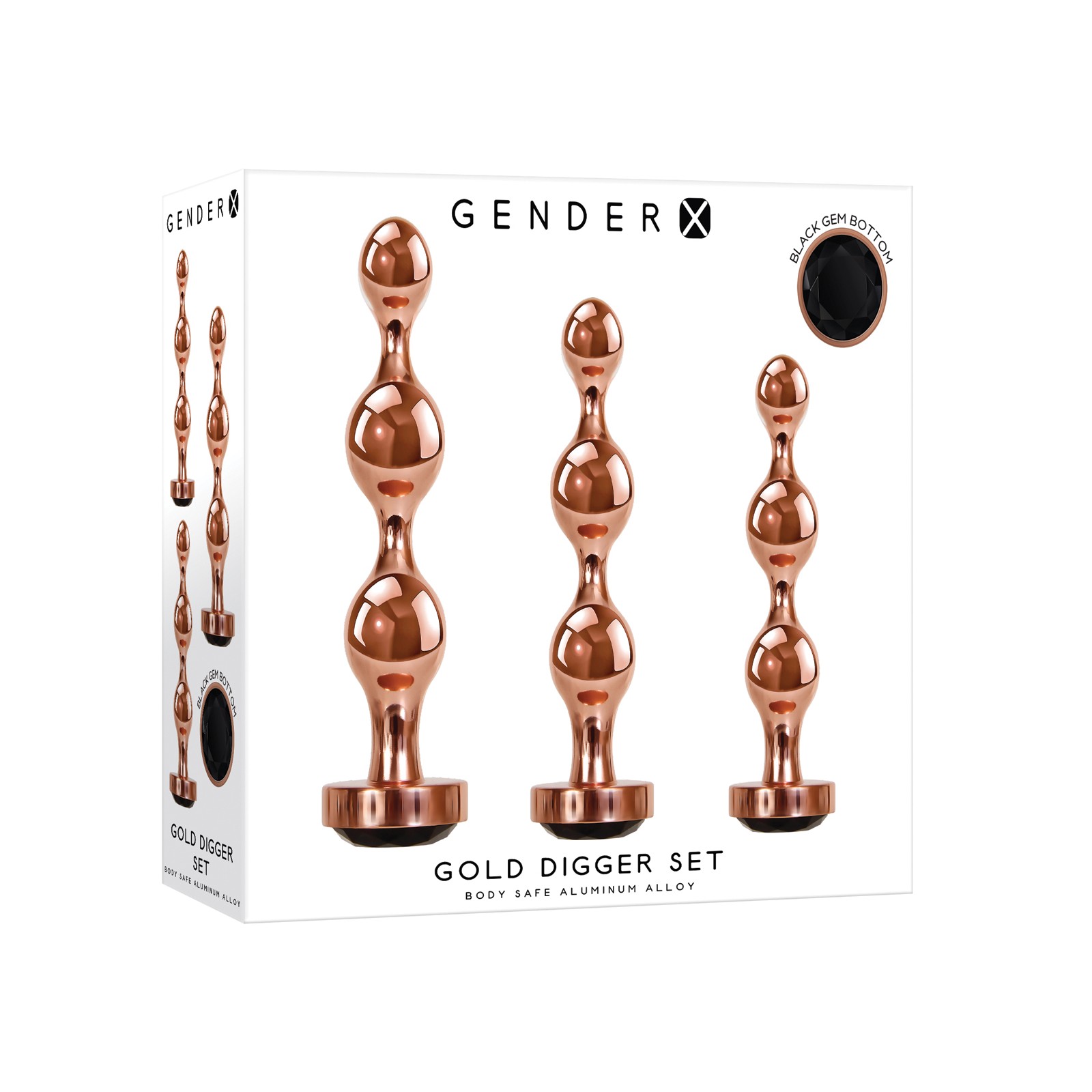 Gender X Gold Digger Set - Rose Gold/Black for Elegant Play