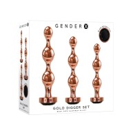 Gender X Gold Digger Set - Rose Gold/Black for Elegant Play