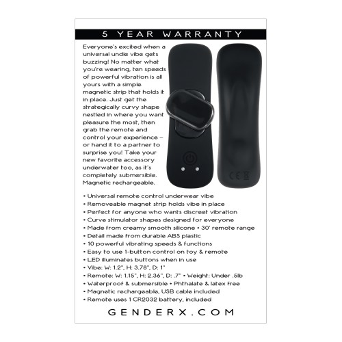 Universal Vibrator with Remote Control for Discreet Play