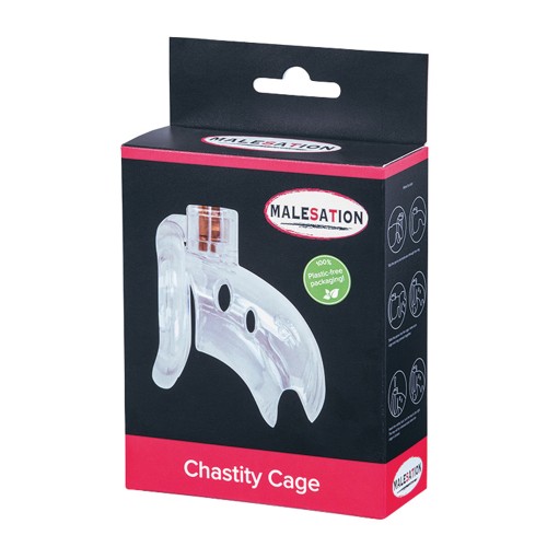 MALESATION Clear Chastity Cage for Ultimate Restraint