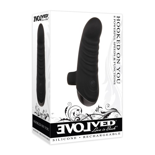 Vibrador Curvado para Dedo Evolved Hooked on You - Negro