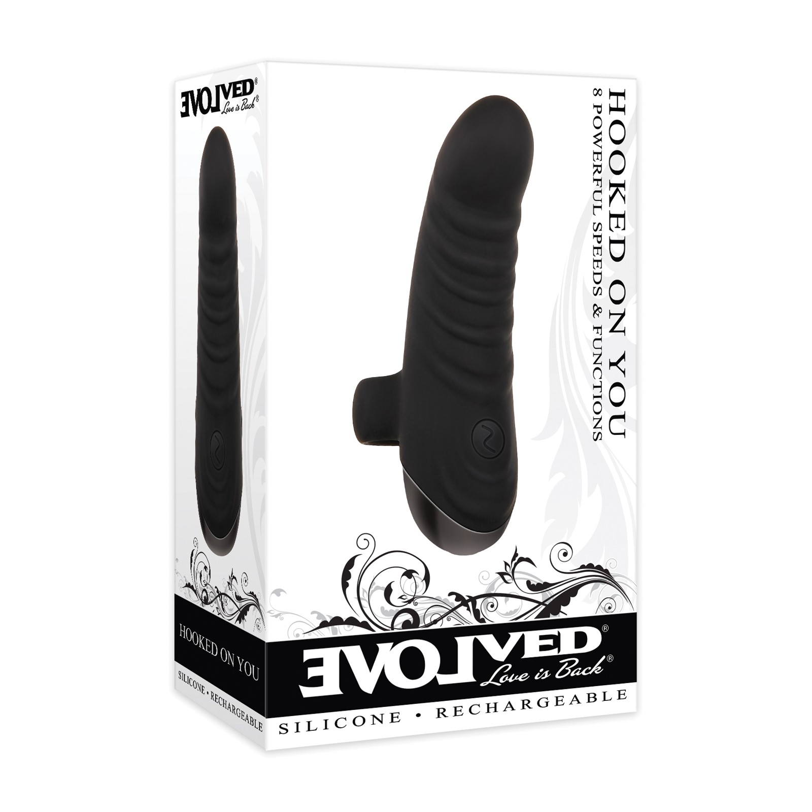 Evolved Hooked on You Curved Finger Vibrator - Black