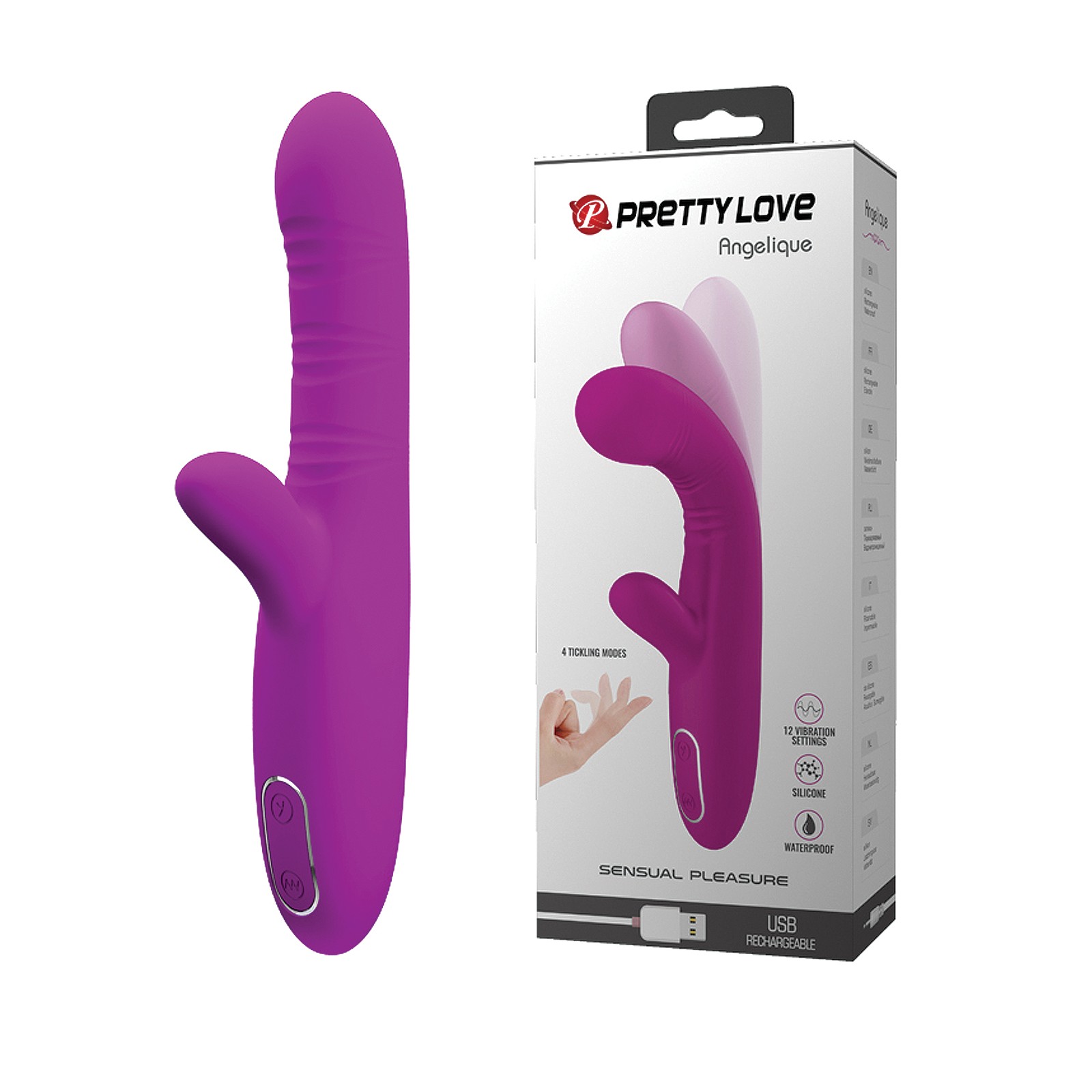 Pretty Love Angelique Rabbit Vibrator - Fuchsia