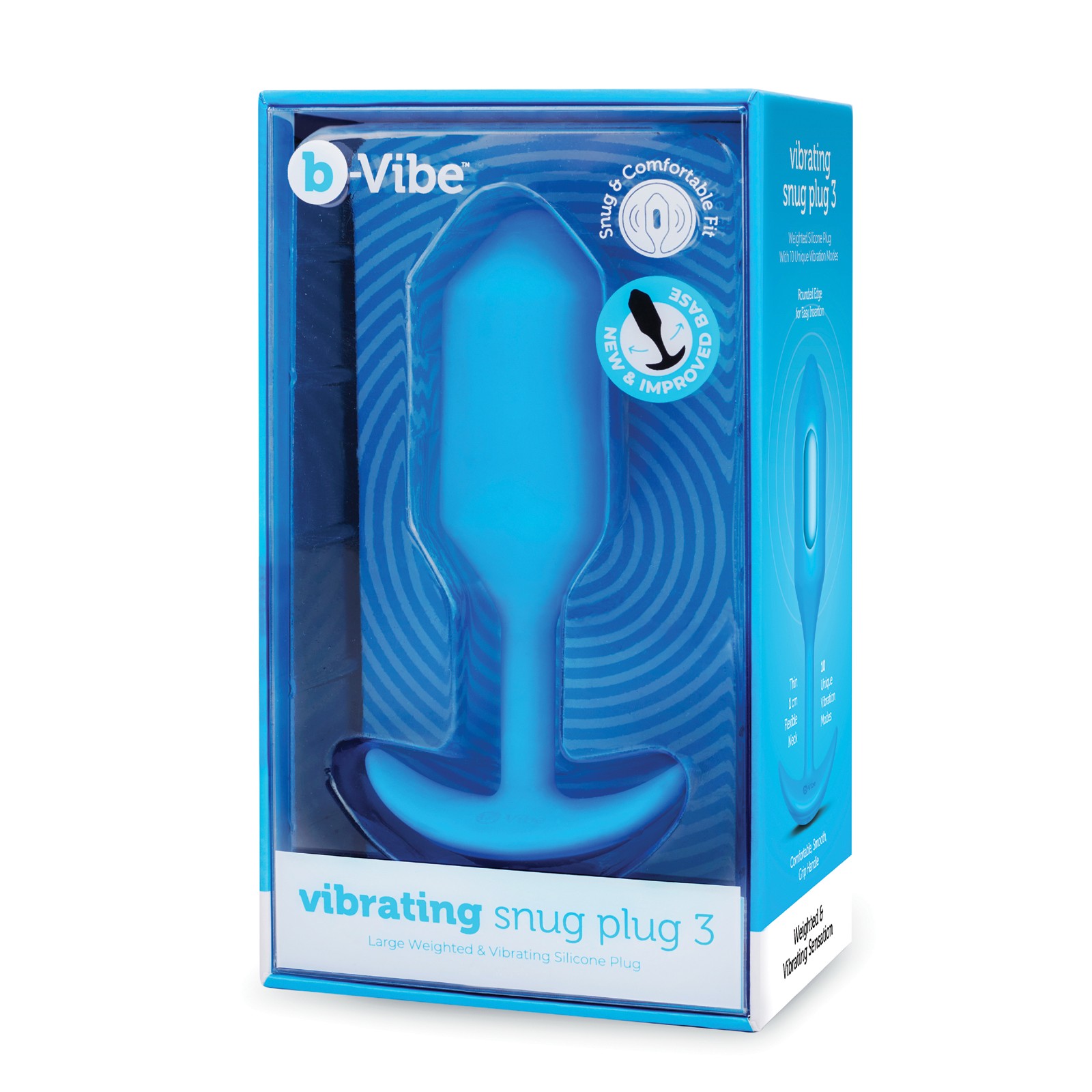 b-Vibe Vibrating Snug Plug Large Blue