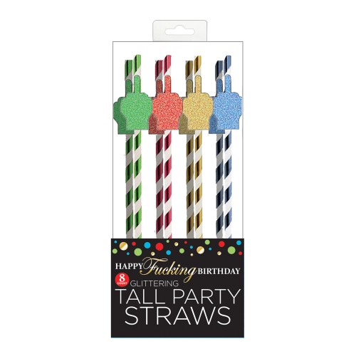 Happy Fucking Birthday Tall Straws For Festive Celebrations