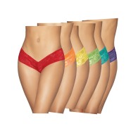 Pack de 6 Panties de Neón de Bajo Cintura