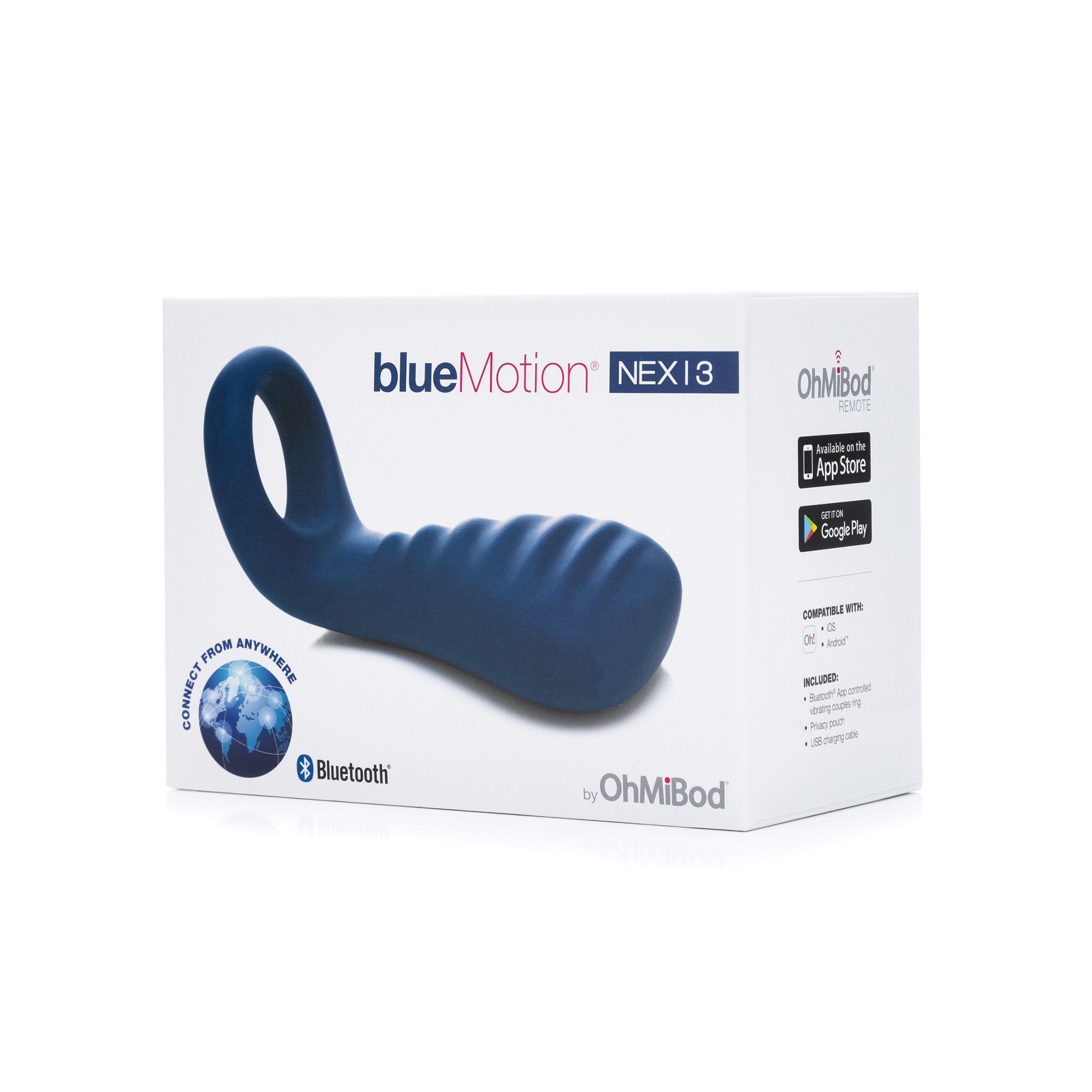 Anillo para Parejas OhMiBod Blue Motion Nex 3 Bluetooth Azul Cobalto