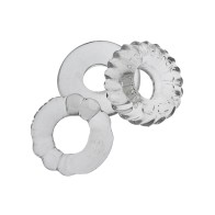 Oxballs Bonemaker 3 Pack Cockring Kit Clear