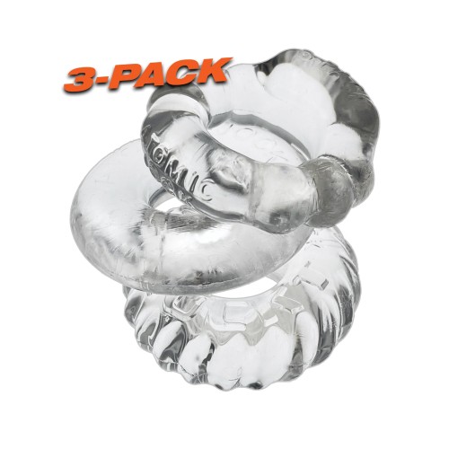 Oxballs Bonemaker 3 Pack Cockring Kit Clear