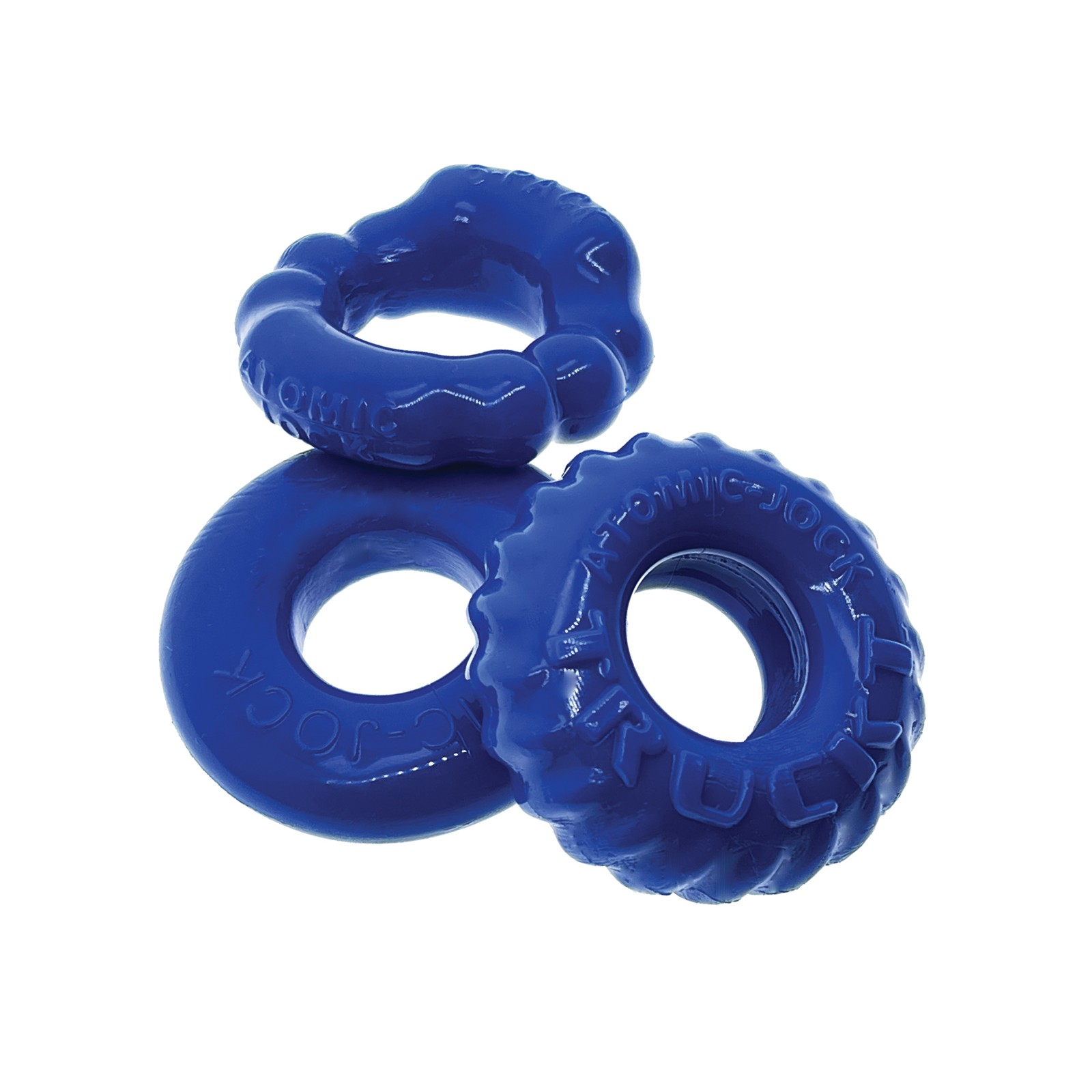 Kit de Tres Anillos para el Pene Oxballs Bonemaker - Azul Pool