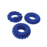 Kit de Tres Anillos para el Pene Oxballs Bonemaker - Azul Pool