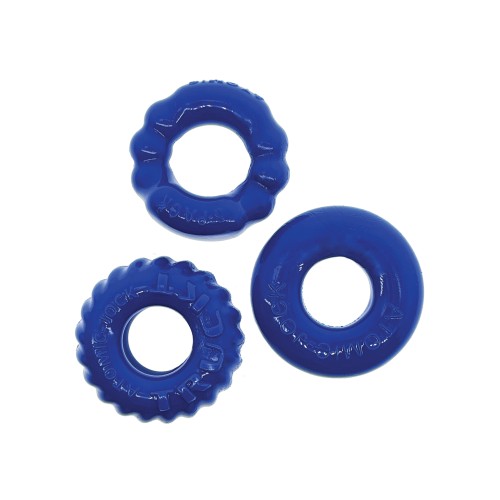 Kit de Tres Anillos para el Pene Oxballs Bonemaker - Azul Pool