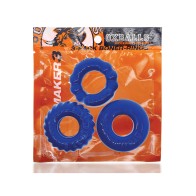 Kit de Tres Anillos para el Pene Oxballs Bonemaker - Azul Pool