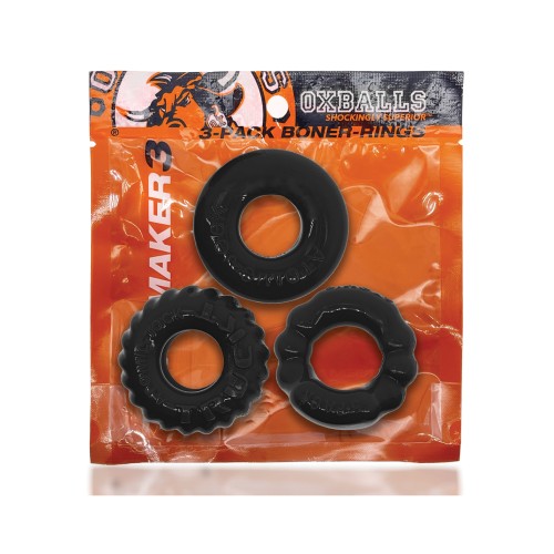 Kit de 3 Cockrings Oxballs Bonemaker para Placer Máximo