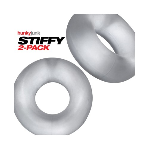 Hunky Junk Stiffy 2 Pack Anillos para Pene Claro Hielo