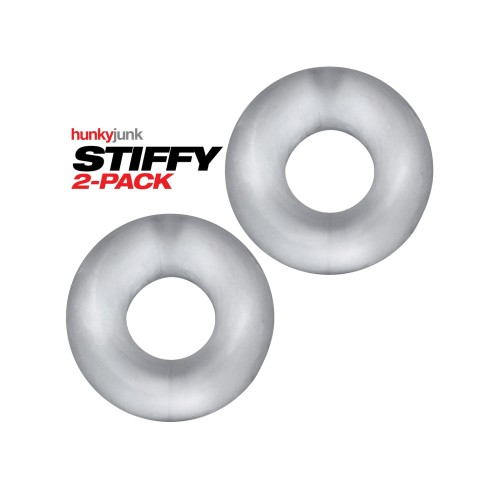 Hunky Junk Stiffy 2 Pack Anillos para Pene Claro Hielo