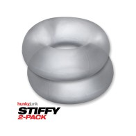 Hunky Junk Stiffy 2 Pack Anillos para Pene Claro Hielo