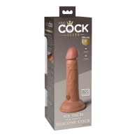 Dildo de Densidad Doble King Cock Elite de 6 Pulgadas Tan