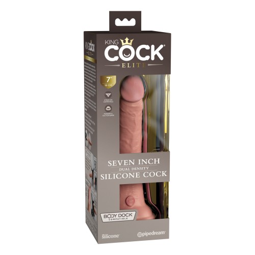 King Cock Elite Pene de Silicona Densidad Doble 7 Pulgadas Claro