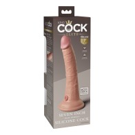 King Cock Elite Dual Density Silicone Cock 7 Inches Light