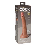 Dildo de Silicona Dual Densidad King Cock Elite 7 Pulgadas - Tan