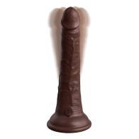 King Cock Elite 7 Inch Vibrating Dildo with Remote Brown