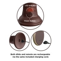 King Cock Elite 7 Inch Vibrating Dildo with Remote Brown