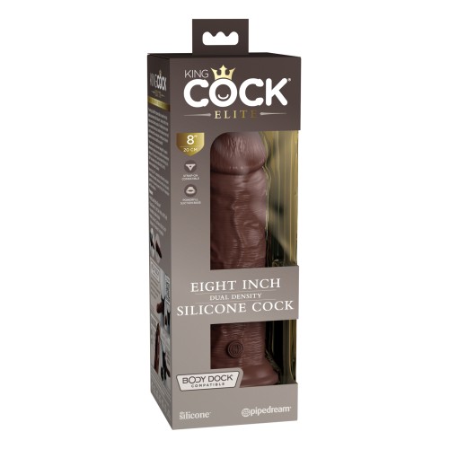 Dildo de Silicona King Cock Elite de 8 Pulgadas Marrón