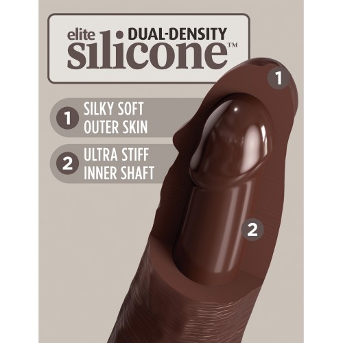 King Cock Elite 8 Inch Silicone Dildo Brown