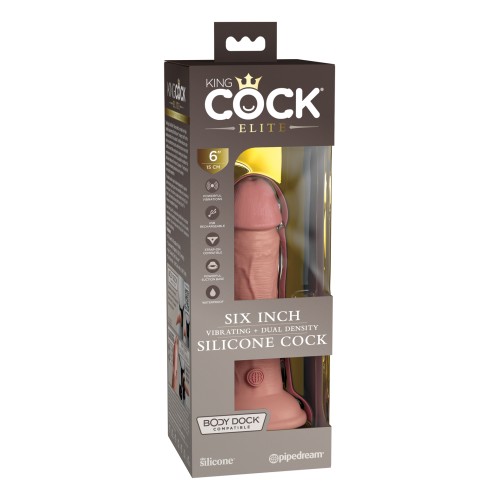 Cock Vibrador King Cock Elite 6 Pulgadas Doble Densidad Claro