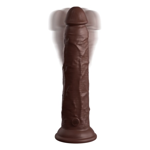 King Cock Elite 9 Inch Dual Density Vibrating Cock with Remote - Brown for Ultimate Pleasure