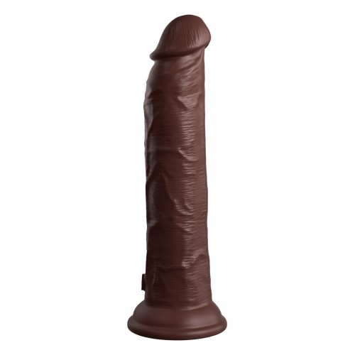 King Cock Elite 9 Inch Dual Density Vibrating Cock with Remote - Brown for Ultimate Pleasure