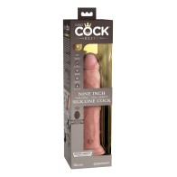 Pene Silicona Vibrante King Cock Elite 9 Pulgadas con Control