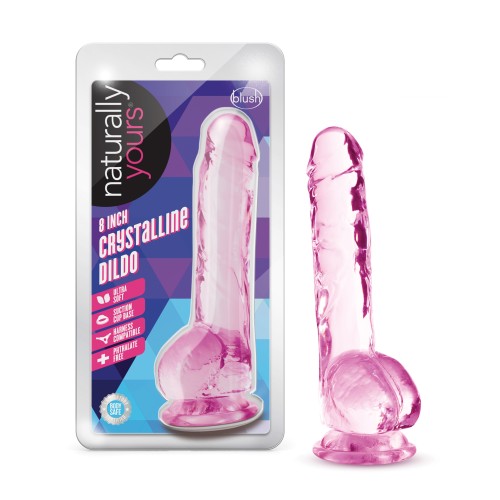 Dildo Cristalino de 8" Naturalmente Tuyo - Rosa