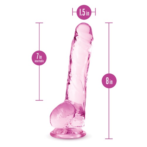 Blush Naturally Yours 8" Crystalline Dildo - Rose