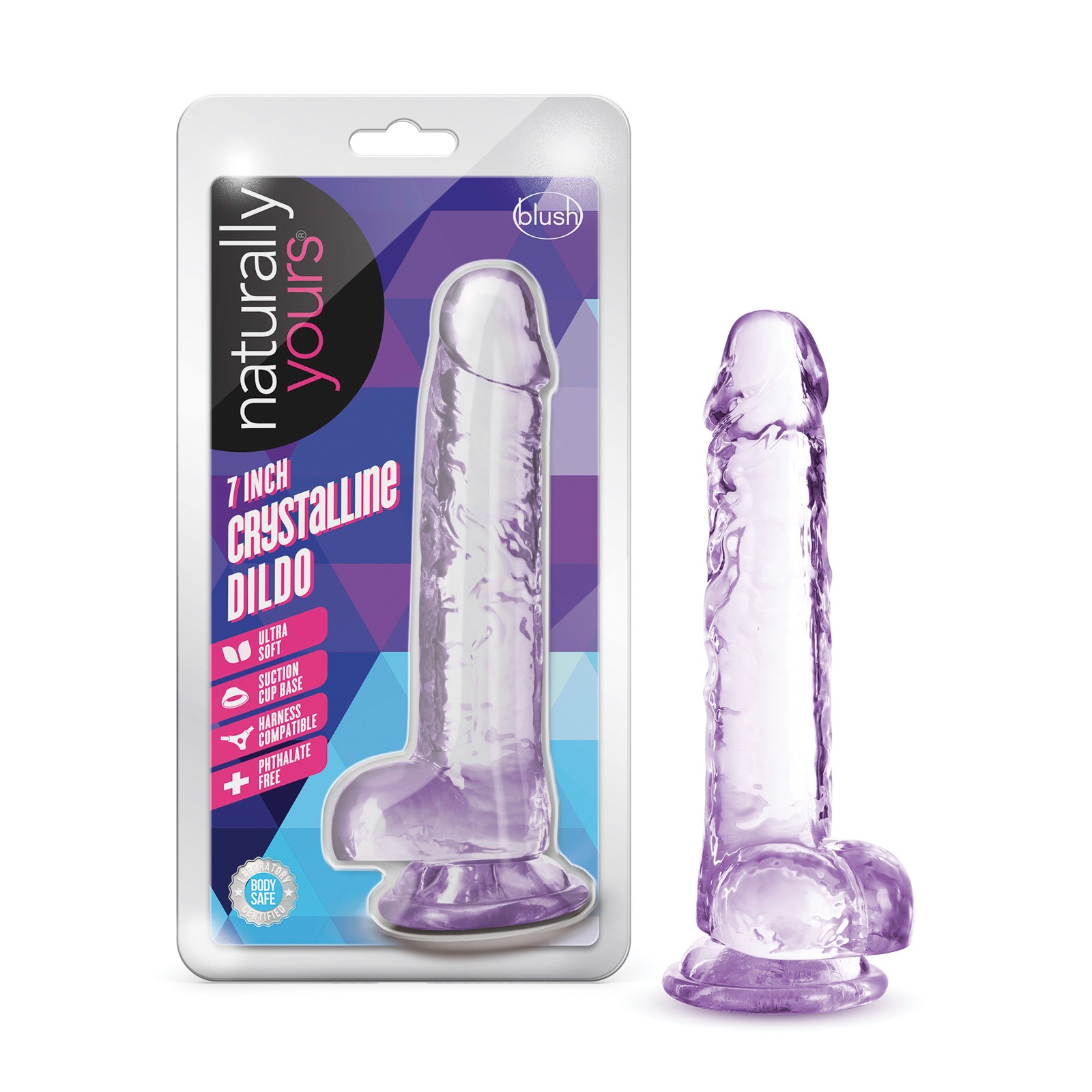 Blush Naturally Yours 7 Inch Crystalline Dildo Amethyst