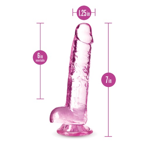 Blush Naturally Yours 7" Crystalline Dildo - Rose