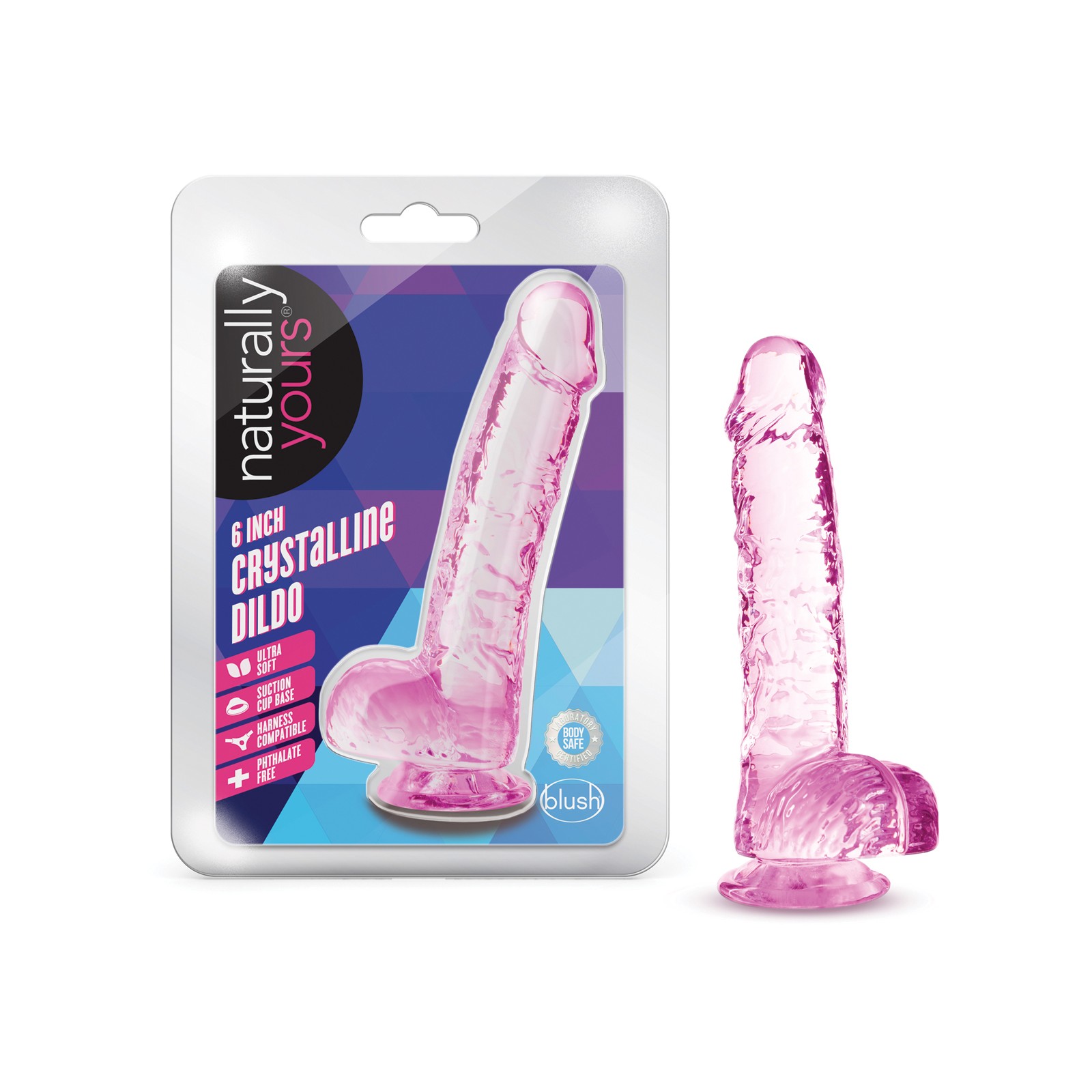 Blush Naturally Yours 6 Inch Dildo - Rose