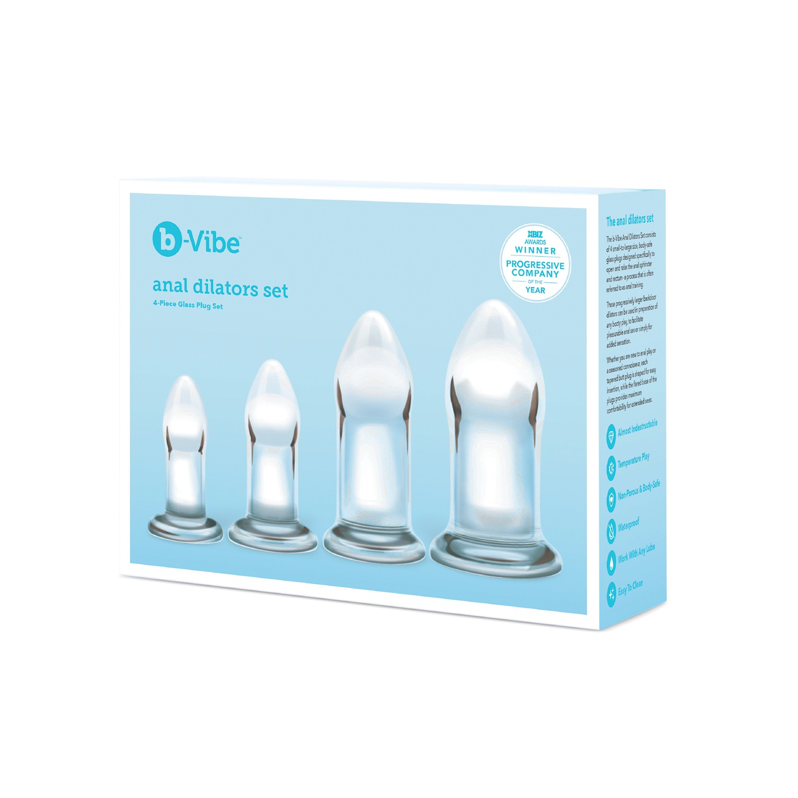 b-Vibe Glass Anal Dilator 4-piece Set