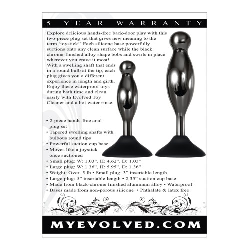 Evolved Joy Sticks 2 Piece Plug Set Black Chrome