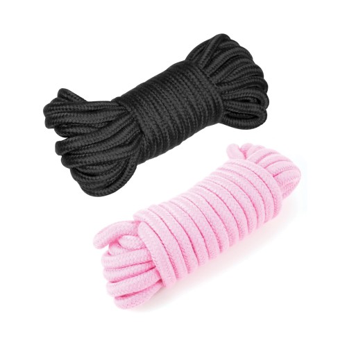 Cuerda de Bondage Shibari de Algodón Plesur 2 Pack en Negro y Rosa