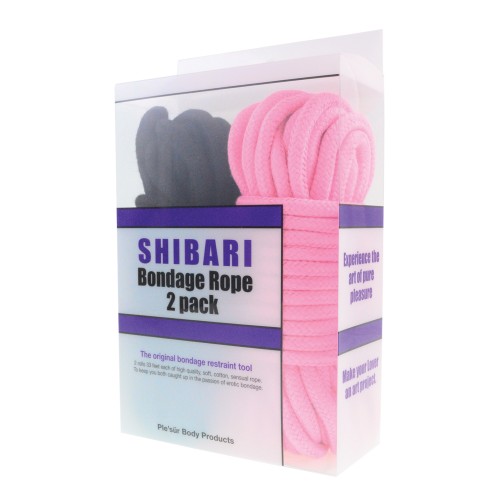 Cuerda de Bondage Shibari de Algodón Plesur 2 Pack en Negro y Rosa